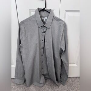 Express Men's Charcoal Button-Down Shirt